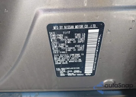 2018 Infiniti Qx80 from USA, damaged, VIN JN8AZ2NE5J9191328